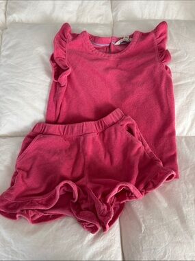 Boden Girls Hot Pink Ruffle Tank and Shorts Set